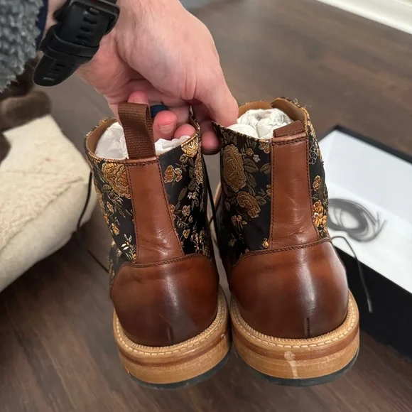 Taft Black and Gold Floral Boots Eden Jack - Picture 6 of 8